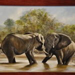 Elephants in Mud Pool